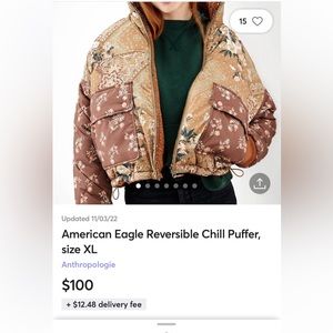 America Eagle reversible jacket large🤎🌸🧸